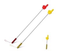 FUNOMOCYA 2pcs Extendable Telescopic Finger Pointer Stick for Classroom Teaching and Presentations with Soft Grip Handles Red and Yellow Reading Pointers for Teachers and Speakers