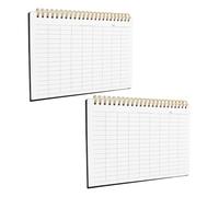 FUNOMOCYA 2Pcs Financial Record Book with PP Cover - Expense Tracking Ledger Notebook for Small Business Accounting - Budget Tracking Journal with Horizontal Grid Pages for Home and Office