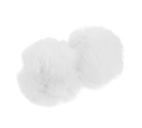 FUNOMOCYA 2pcs Fluffy Bunny Tail White Plush Pom Poms with Clips Unique Gothic Style Cute Animal Costume Accessories for Cosplay Halloween Party Dress Up