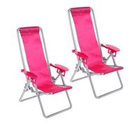 FUNOMOCYA 2Pcs Foldable Mini Beach Chairs Sturdy Plastic Chairs for Dollhouse Decoration, Party Props, Small Scale Coastal Scenes