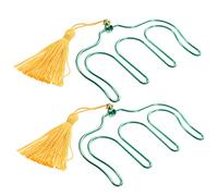 FUNOMOCYA 2pcs Green Steel Sheet Music Clips for Piano Score Holder with Tassel Pendants, Keep Page Open and Easy Reading, Music Page Holder for Practice and Performance