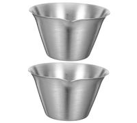 FUNOMOCYA 2pcs Italian Coffee Extract Cup Coffee Cup Espresso Shot Glasses 304 Stainless Steel Silver