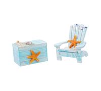 FUNOMOCYA 2Pcs Mediterranean Style Mini Wooden Chair Unique Beach Decor for Coastal Home Nautical Ornaments for Micro Landscapes and DIY Projects for Seaside Decorations