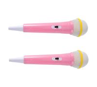 FUNOMOCYA 2Pcs Microphone Portable Lightweight Funny Microphone Prop for Stage Performance Lip Sync Cosplay Birthday Pink