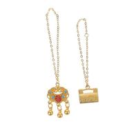 FUNOMOCYA 2pcs Mini Stuff Doll Necklace Doll Pendant Necklace Neck Chain Miniature The Chain Accessory Mini Jewelry for Golden