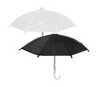 FUNOMOCYA 2pcs Miniature Doll House Umbrellas Black White Mini Rain Umbrella Decor for Tiny Doll Accessories and Stylish Miniature Rain Protection for Dollhouses and Mini Scenes