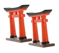 FUNOMOCYA 2Pcs Miniature Japanese Gate Model for Home Decor Realistic Simulation Craft for Zen Gardens Fish Tanks Micro Landscapes Durable Design