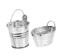 FUNOMOCYA 2pcs Miniature Metal Dollhouse Buckets Mini Pails for DIY Micro Landscape Educational for Creativity Development and Fun Photo Props