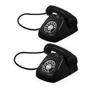FUNOMOCYA 2pcs Miniature Vintage Telephone Alloy Retro Phone Prop for Dollhouse Decor Sturdy Detailed Mini Old Fashioned Phone Model for Craft Scenes and Collectors