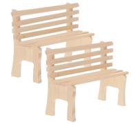 FUNOMOCYA 2Pcs Miniature Wooden Bench Model Micro Landscape Decor Miniature Furniture for Fairy Garden DIY Photo Props
