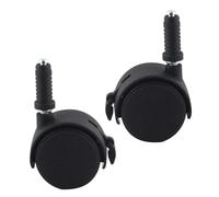 FUNOMOCYA 2pcs Office Chair Wheels with Built Brake Swivel Castor Replacement for Furniture Heavy Duty Plastic Caster Wheels Compatible with Computer Chairs Easy Install and Floor Friendly