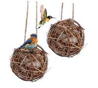 FUNOMOCYA 2pcs Outdoor Hummingbird Nesting Material Diy Garden Birds Ornaments Hanging Ball Nesting Material for Wild Birds