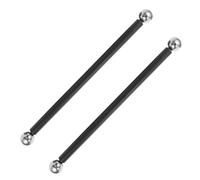 FUNOMOCYA 2pcs Outdoor Lamp Post Cross Arm Bar with Silver Spheres - Black Metal Pole Support for Garden Lighting, Flagpole, and Hanging Baskets, Weather-Resistant Lamp Post Accessory