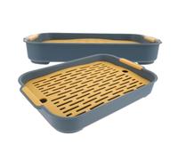 FUNOMOCYA 2pcs Plastic Bunny Potty Litter Tray for Rabbits and Guinea Pigs, Rectangular Compact Small Pet Cage Supply, Portable Bunny Pet Toilet Suitable for Bathroom and Office Use