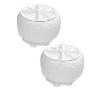 FUNOMOCYA 2pcs Portable Mini Washing Machine with Powerful Cleaning and Smart Control System, USB Powered Washer for Clothes and Underwear, Suitable for Apartment and Rv Use, White Plastic
