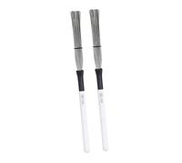 FUNOMOCYA 2pcs Professional Drum Brush Wooden Handle Steel Wire Percussion Brush for Jazz and Rock Drumming for Beginners and Youth Bands Compact Design for Easy Storage