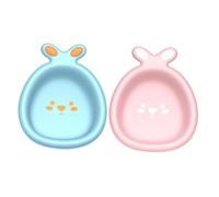 FUNOMOCYA 2pcs Rabbit Face Wash Basin Thickened Plastic Washbowl Portable for Home Kitchen Travel Lightweight Non-tip Design with Hook for Drying Suitable for Outdoor Foot Bath and Daily Use
