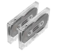FUNOMOCYA 2pcs Recording Cassette Tape Blank Audio Cassettes 90 Minutes Recording Time Plastic Black for Capturing Long Lectures and Foreign Language Practice
