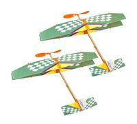 FUNOMOCYA 2pcs Rubber Band Powered DIY Glider Plane Set Model Kit Educational for Enhances Skills Creativity Logical Thinking Puzzle Craft Random Color