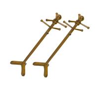 FUNOMOCYA 2pcs Scale Miniature Dollhouse Garment Rack Vintage Walnut and Hat Stand for Doll Clothes Display Compact Portable Dollhouse Accessory for Creative Play and Collectors