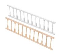 FUNOMOCYA 2pcs Scale Wooden Railing Accessories for Micro Villa Decoration Fade-resistant Mini Railing for Dollhouse Garden Model Village Enhancements