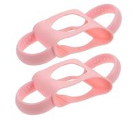 FUNOMOCYA 2pcs Silicone Bottle Handles Anti-Slip Grip Lightweight Portable Compatible with Various Feeding Bottles Easy to Clean Accessories Pink