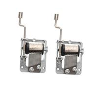 FUNOMOCYA 2pcs Silver Plated Hand Crank Music Box Mechanism Movement for DIY Musical Boxes Retro Design for Craft Projects and Creative