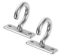 FUNOMOCYA 2pcs Stainless Steel Ceiling Swag Hooks with Screw Mount for Hanging Plants and Ceiling Fans, 5mm Heavy Duty Mount Hooks with Versatile Design and Sturdy Flat Question Mark Shape,
