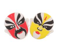 FUNOMOCYA 2Pcs Tennis Dampener Traditional Chinese Peking Opera Mask Design Vibration Absorbers for Racket Control Comfort Lightweight Portable Tennis Accessories