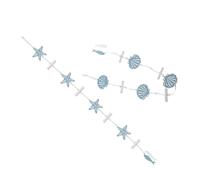 FUNOMOCYA 2Pcs the mediterranean Nautical Bathroom Decor ocean crafts wooden pendant shell wooden decoration Ornament Beach Decor For Bedroom wreath decor