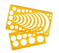 FUNOMOCYA 2pcs Transparent Plastic Drawing Template Ruler with Geometric Shapes for Measuring and Design Multifunctional Stencil Tools for School Office and Engineering Drafting