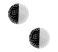 FUNOMOCYA 2Pcs Two-tone Golf Practice Balls Double Training Balls with Putter Aiming Line for Improving Technique and Stability Putting