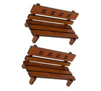 FUNOMOCYA 2pcs Vintage Miniature Park Benches Wooden Doll House Furniture Accessories Realistic Mini Seats Models for Fairy Garden and Mini House Decor Creative DIY Scene Ornaments