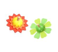 FUNOMOCYA 2Pcs Wooden Gyro for Rotating Spinning Plaything for Cognitive Development Pressure Relief Fidget for Hand Eye Coordination and Sensory Fun