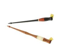 FUNOMOCYA 2pcs Wooden Oblique Nib Holder with Adjustable Removable Brass Flange for English Calligraphy Writing and Manga Comic Drawing Lightweight Ergonomic Dip Pen for Beginners and