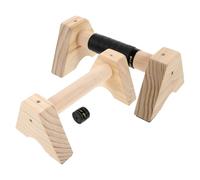 FUNOMOCYA 2pcs Wooden Push Up Bars for Home Gym Beech Wood Parallettes with Russian-style Design Non-slip Handles for Pushups Calisthenics Training Compact Portable Fitness