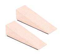 FUNOMOCYA 2Pcs Wooden Triangle Door Wedge Door Stoppers for Home Use for Floor Surfaces Light Color Suitable for Dorm Room