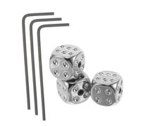 FUNOMOCYA 3 Pcs Dice Guitar Knobs Set with Wrench Metal Dice Control Knobs for Electric and Acoustic Guitars Universal Replacement Volume and Tone in Silver and Bass