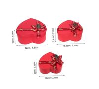 FUNOMOCYA 3 Pcs Red Heart Shaped Boxes with Lid Small Medium Large Candy Storage Boxes for Valentines Day Birthday Party Favors and Love Rose Packaging