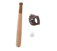 FUNOMOCYA 3 Sets Miniature Baseball Bat Glove Ball for Dollhouse Realistic Small Sports Accessories for Dioramas Craft Projects and Collectors Display Mini Softball for Model Scenes