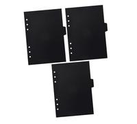 FUNOMOCYA 3 Sets Refillable Notebook Dividers Black PP Binder Dividers Page Markers for Loose Leaf Notepad Organizers with Separators for Planner Indexing and Document Classification