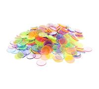 FUNOMOCYA 300pcs Transparent Plastic Bingo Chips Counting Discs for Party Games Math Learning Adults Poker Chips for Board Game Accessories