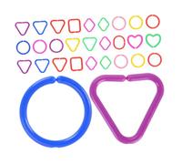 FUNOMOCYA 30pcs Geometric Link Rings for Preschool Safe Plastic Chain Links for Cognitive Skill Development Fine Motor Enhancement Creative Shape Building Educational Maths for Home and