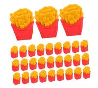 FUNOMOCYA 30pcs Kawaii Cartoon French Fries Erasers for Novelty School Stationery Positive Reinforcement Rewards Bulk Mini Eraser for Elementary Students