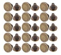 FUNOMOCYA 30pcs Rivet Screw Chicago Screws Copper Binder Post Coffee round Binding Post Kit for Notebook Planner Bookbinding and File Renovations