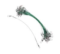 FUNOMOCYA 30pcs Steel Wire Fishing Leaders Swivel Snap 15cm Bite-Proof Fishing Leader Lines for Lures and Hooks for Saltwater and Freshwater Anglers