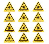FUNOMOCYA 30pcs Yellow Laser Warning Stickers with Self-adhesive Pvc Material, Rounded Corners, Wear and Tear Resistant Safety Signs for Devices and Equipment, Prominently Displayed Caution