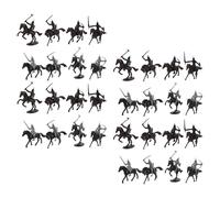 FUNOMOCYA 32pcs Medieval Knight Soldier Model Set Plastic Miniature Army Men with Riding Horses Soldiers for Educational Play Tabletop Battles and Collectible Military Figurines