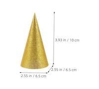FUNOMOCYA 36pcs Birthday Party Paper Cone Hats Lightweight Comfortable Headwear for Photo Props Festive Decoration Gold Color