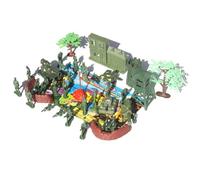 FUNOMOCYA 37pcs Military Scene with Soldiers Tanks Aircraft Accessories DIY Pretend Play for Boys Enhance Imagination and Military Knowledge